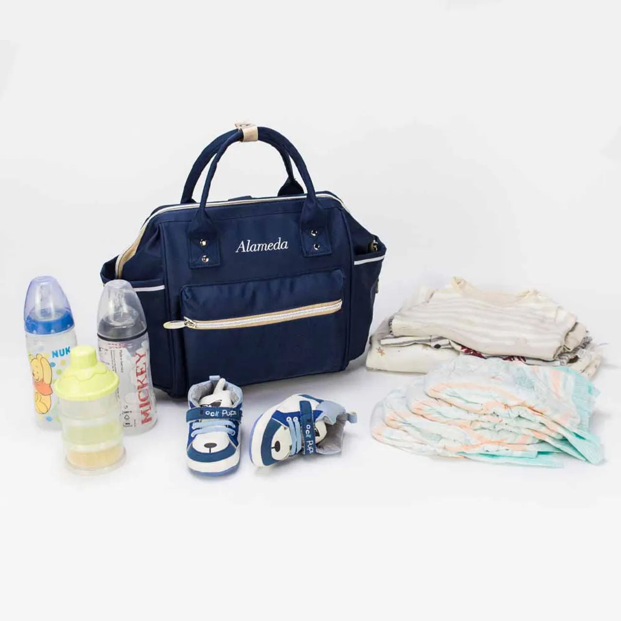 Teknum - مجموعة عربة أطفال وحقيبة صديقة للبيئة - Yellow Wave