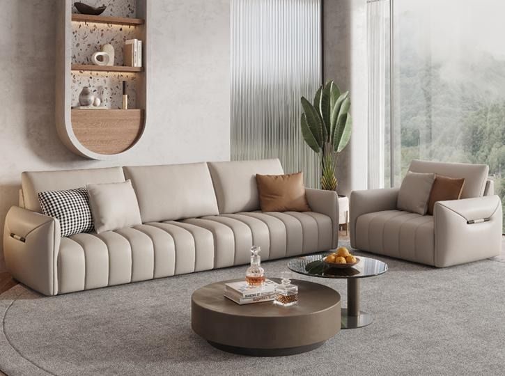 Beige PU Leather Living Room Set #S8901