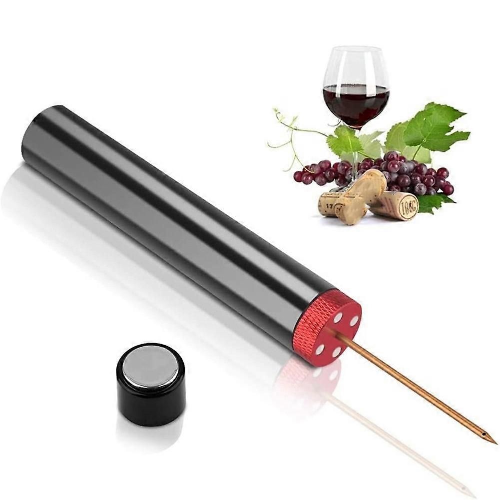 Portable Stainless Steel Air Pump Wine Opener Air Pressure Corkscrew Pin Quick Remover Cork Barware Wine Tools Black(Black)