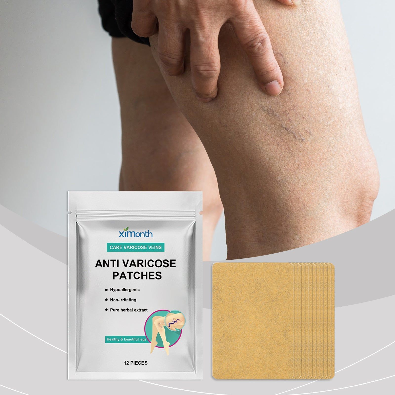 Calf Skin Patch for Body Care, Relieve Leg Discomfort, Varicose Vein Relief ,12pieces