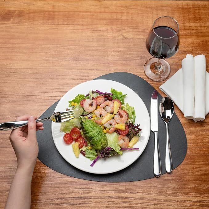 6pcs PU Placemats Non Slip Insulation Place Mats Set For Table