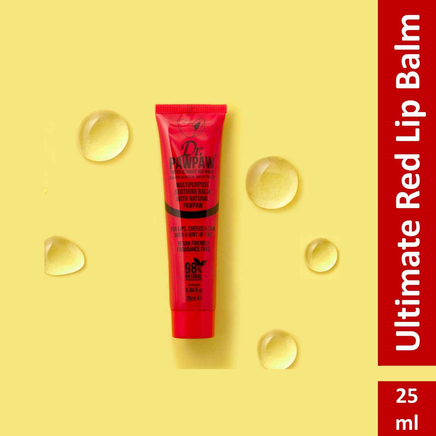 Dr. Pawpaw Tinted Ultimate Red Balm, Multi-Purpose Balm, For Lips, Cheeks & Other Cosmetic Finishing, 25Ml