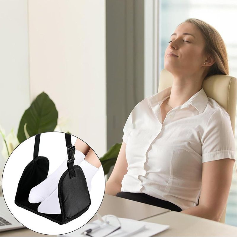 Airplane Footrest Portable Travel Foot Hammock Adjustable Height Plane Leg Rest