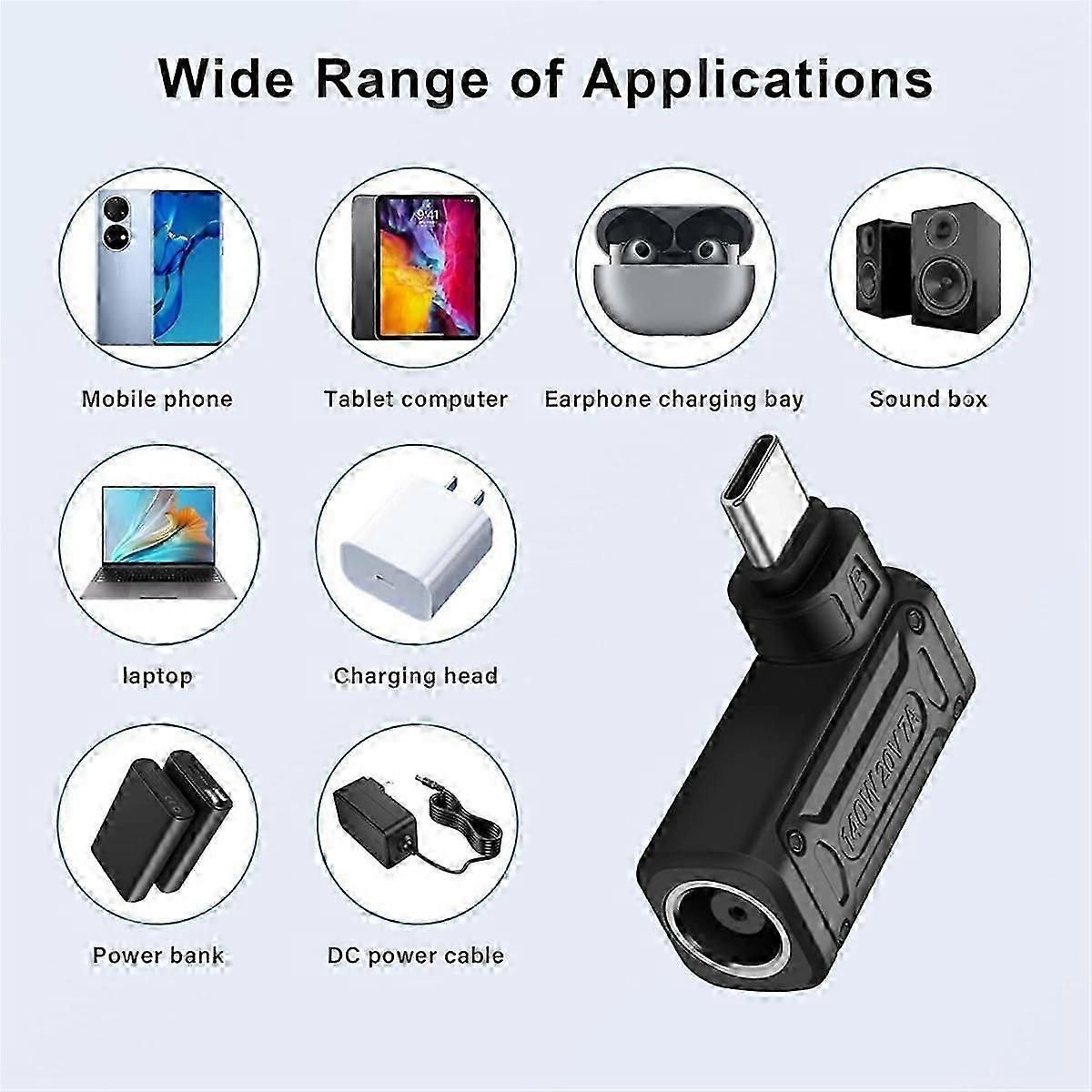 PD 140W DC to USB C Power Charging Adapter Phone Connector