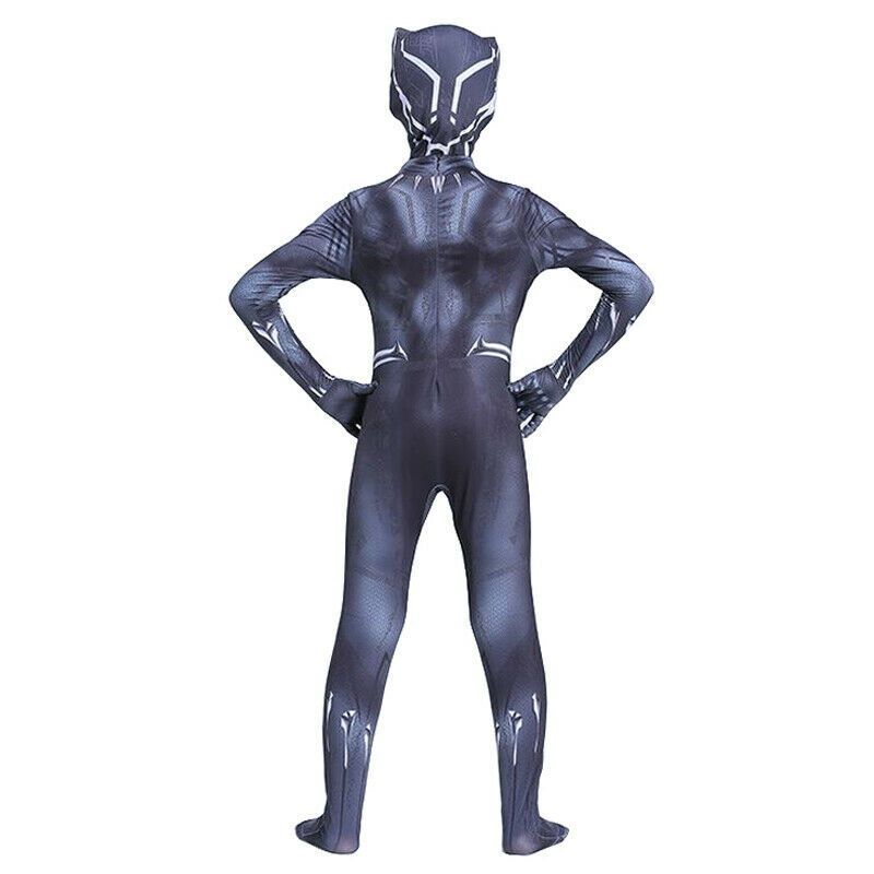 Black Panther Cosplay Suit Kids Halloween Cosplay Costume Superhero Fancy Dress Outfit