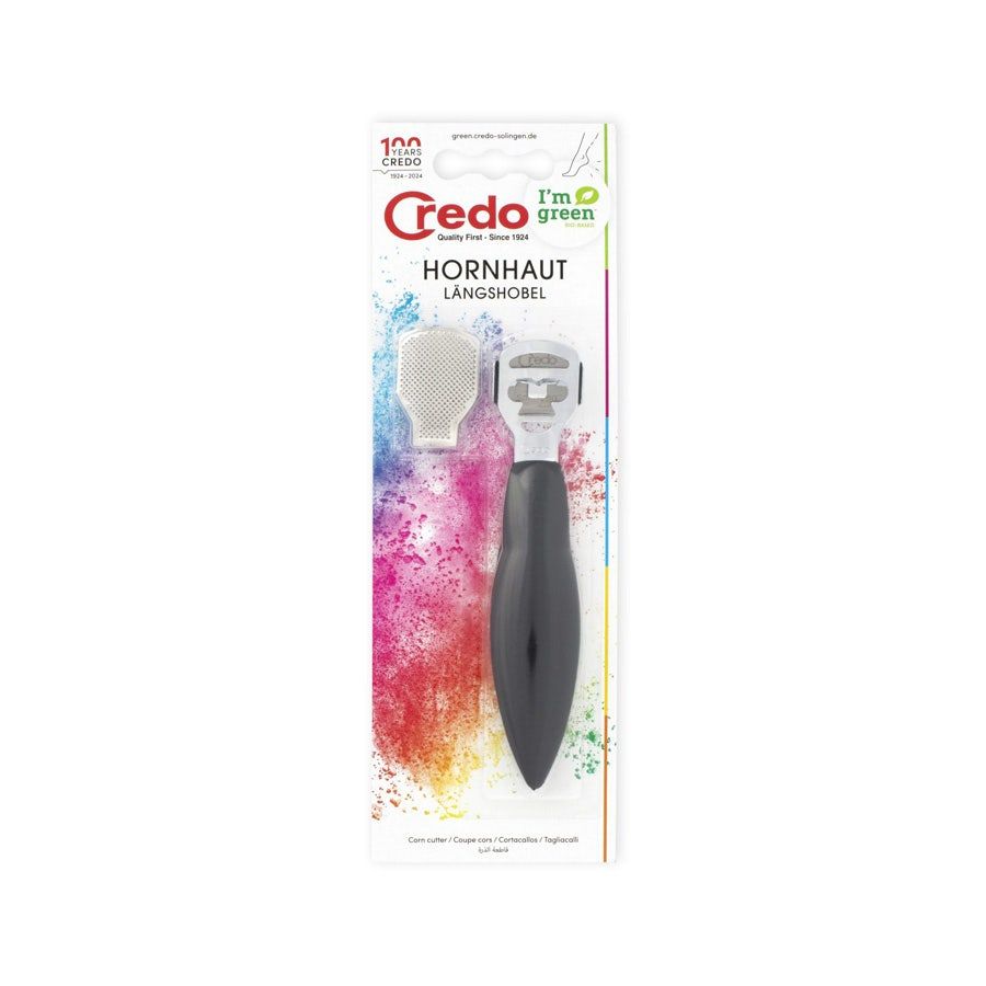 Credo Solingen Corn Cutter with Clip-on Rasp Chromed, Black