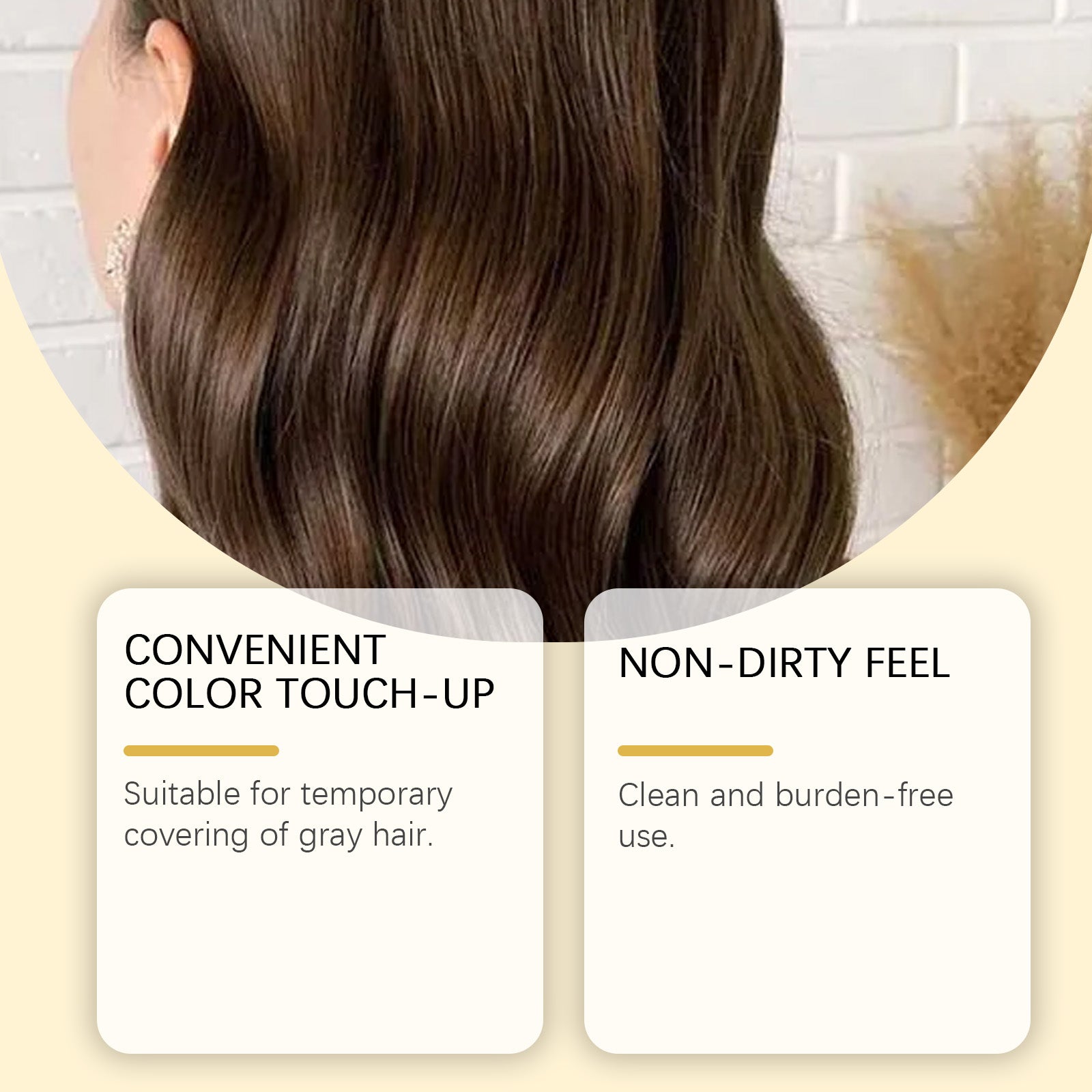 Coffee Brown Temporary Hair Stick, Natural Hair Color, Easy to Use, Hair Collection ,15g