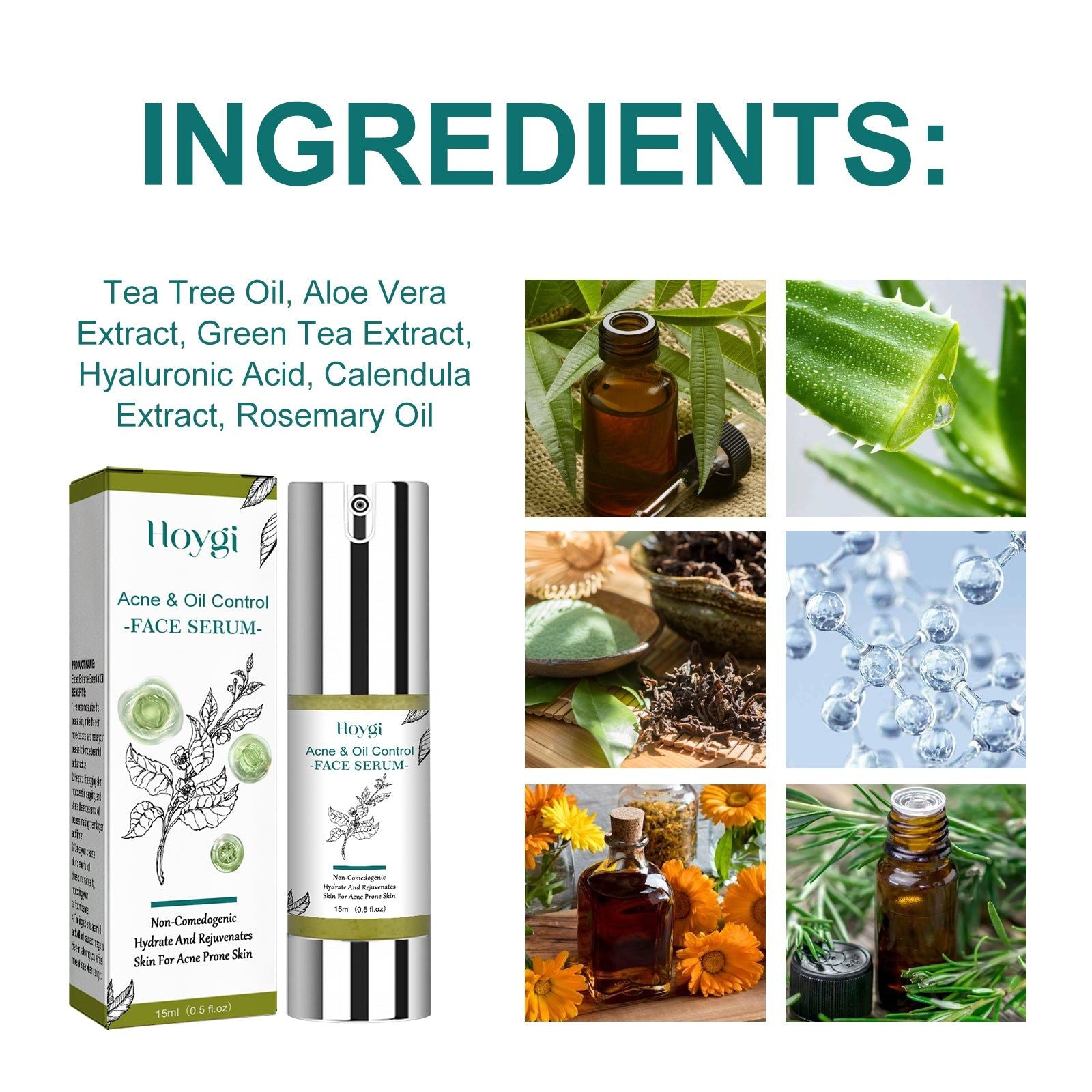 Hydrating Tea Tree Facial Essence, Oil Control, Acne & Wrinkle Repair, Moisturizer ,15ml