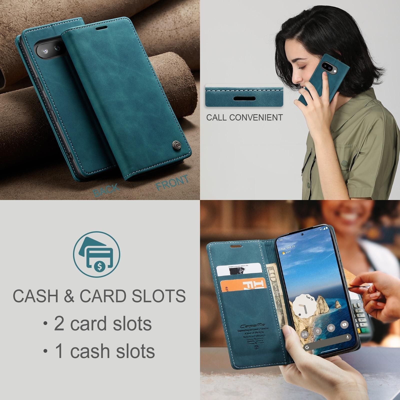 Multifunction Leather Case For Google Pixel 9a