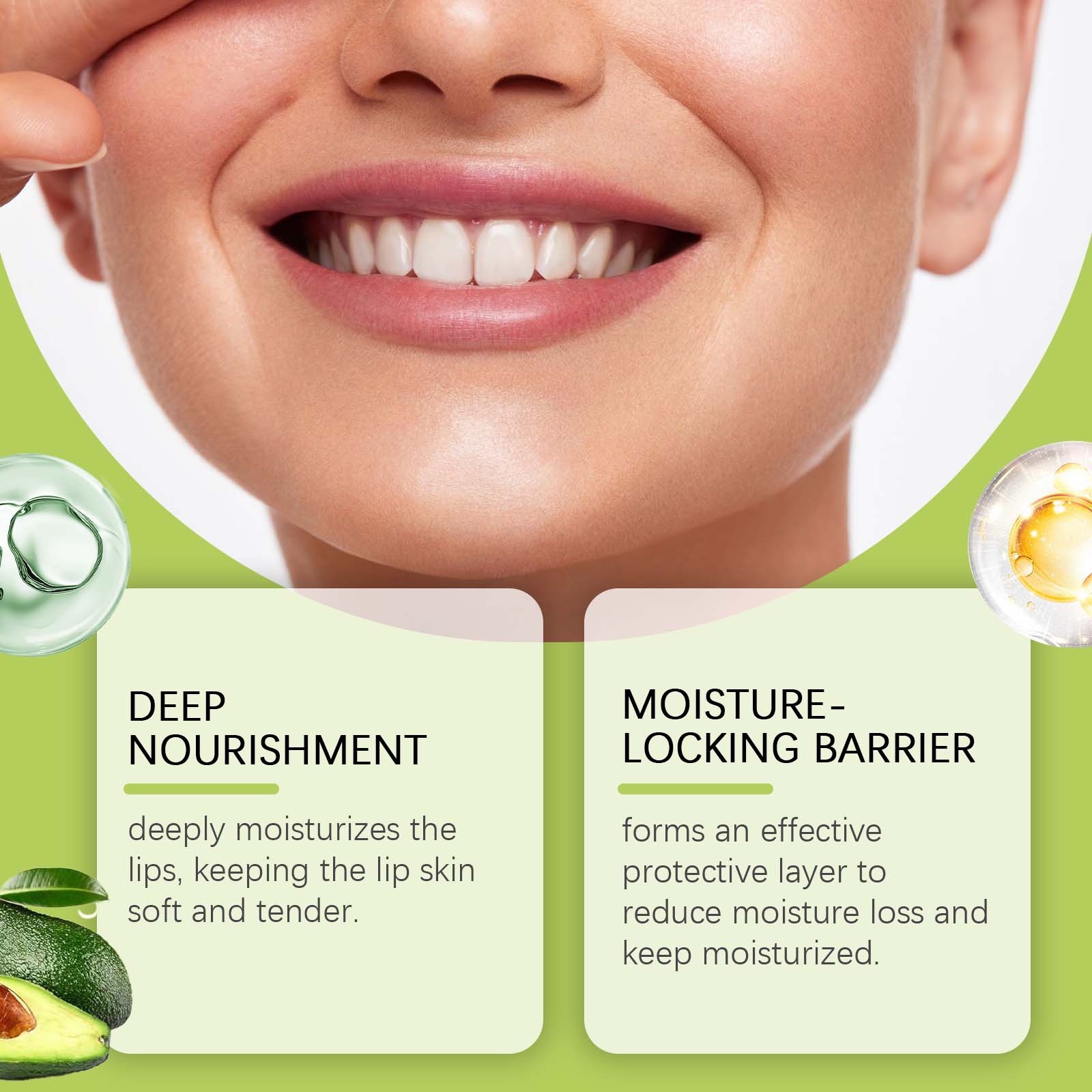 Avocado Lip Balm for Moisturized Soft Lips, Exfoliates, Nourishes, Natural Glow ,2.7g