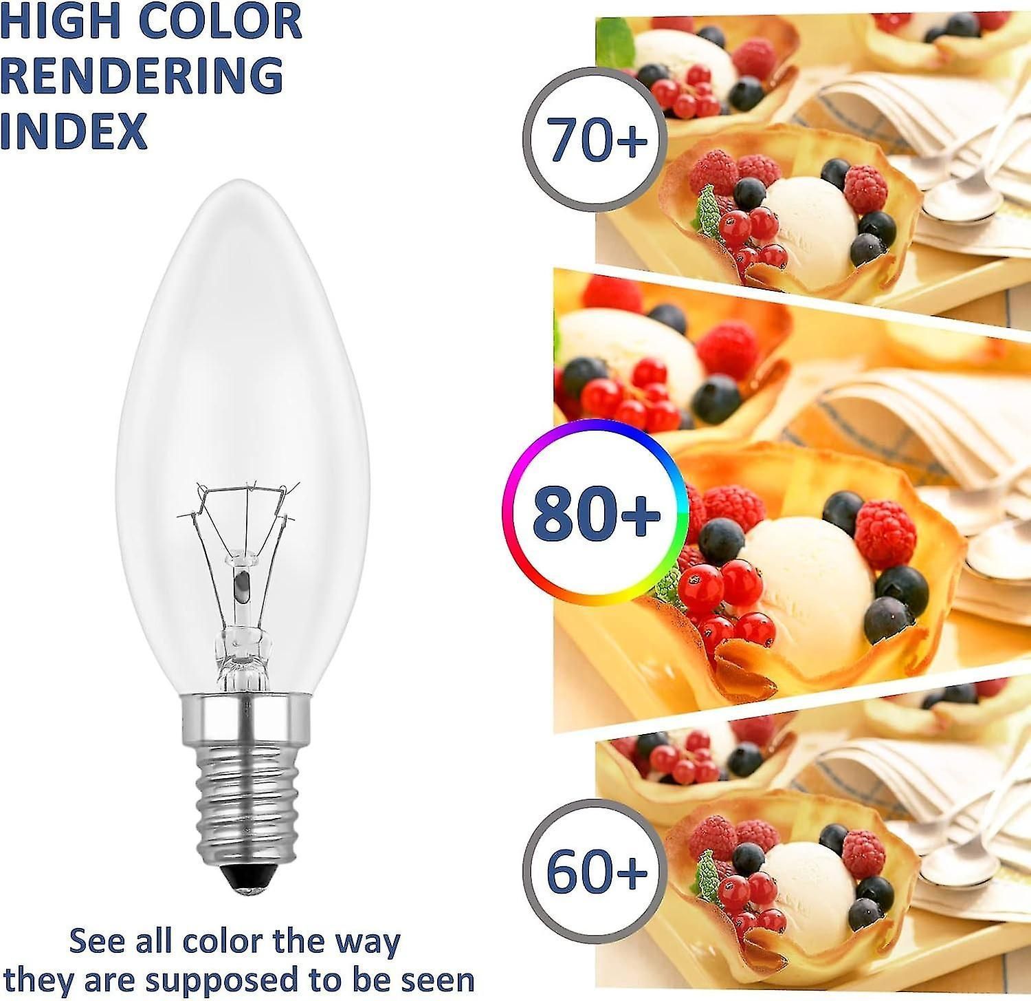 Incandescent Candle Bulb E14 60w 230v, E14 Flame Bulb, Dimmable Warm White 2700k, 600lm, C35 Transparent Bulb, For Chandelier, Desk Lamp, Pack Of 6