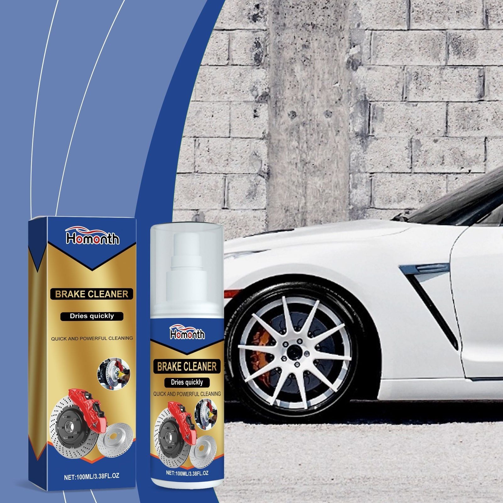 Car Brake Cleaner, Effective Oil & Dirt Removal, Car Cleaning, Safe Brake System, Extend Brake Life ,100ml