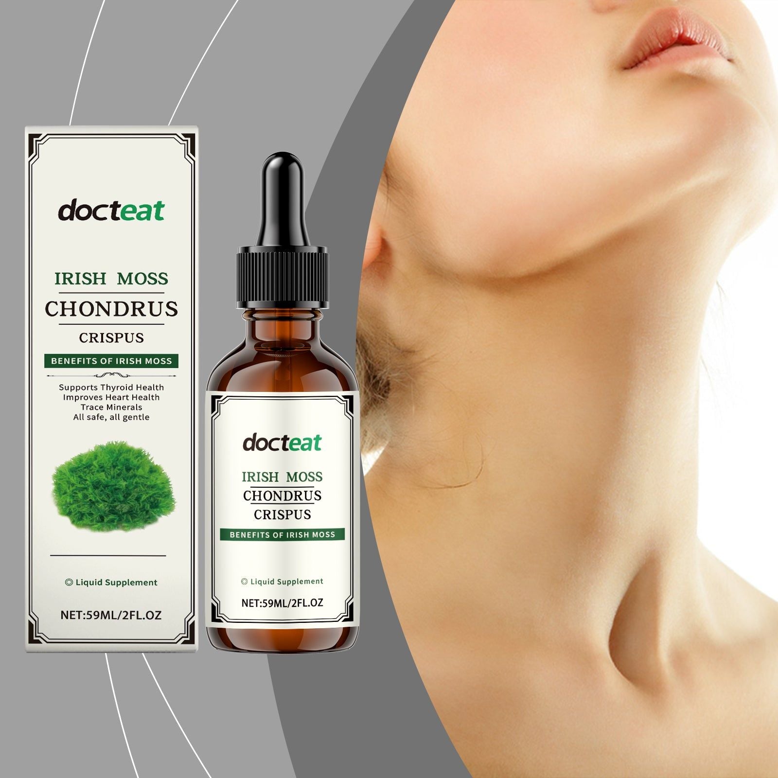 Moss Dietary Supplement Drops, Natural Body Care, Boost Vitality, Easy to Use ,59ml