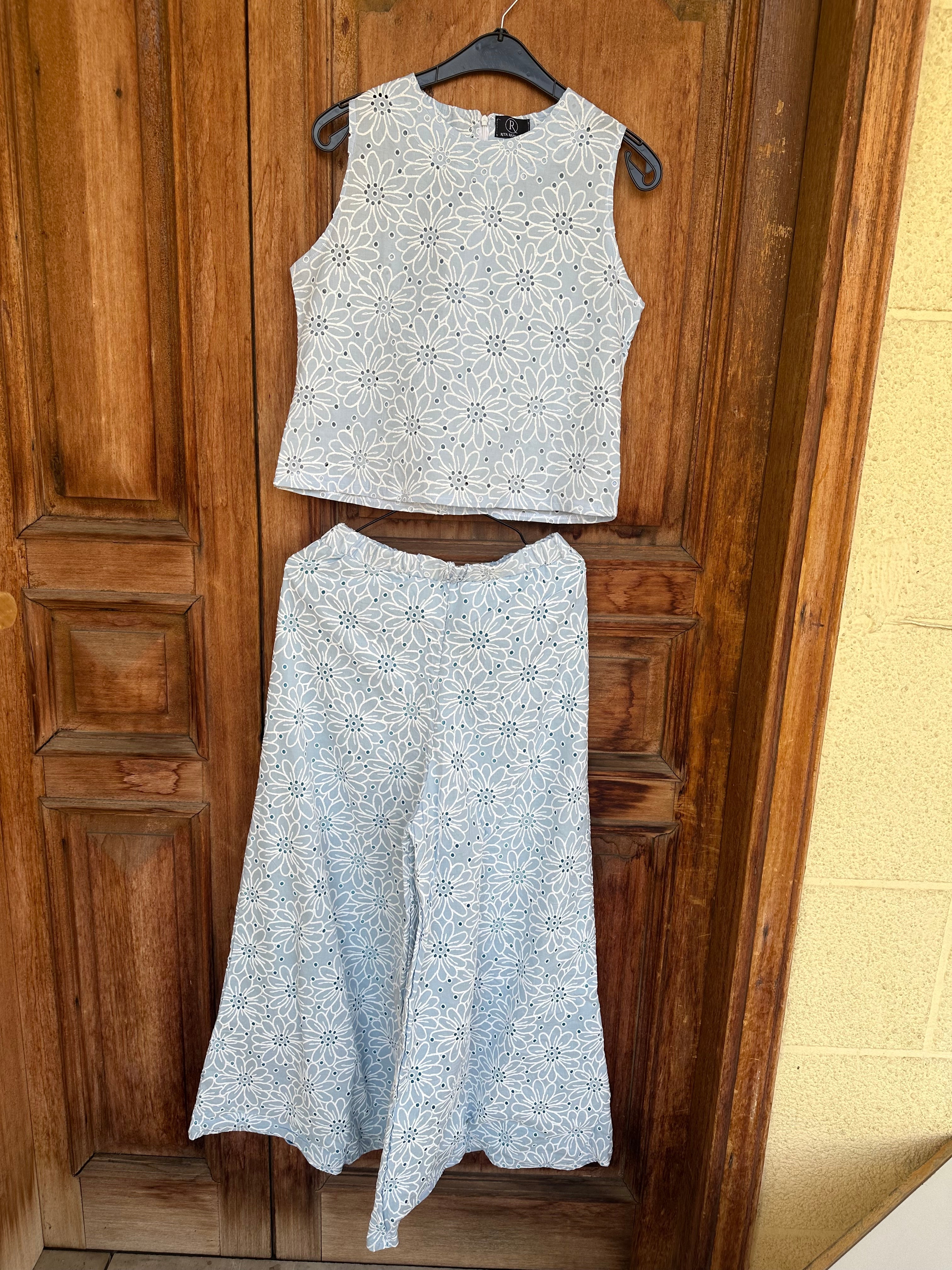 By Rita Raphael Cotton Top & Pants Set
