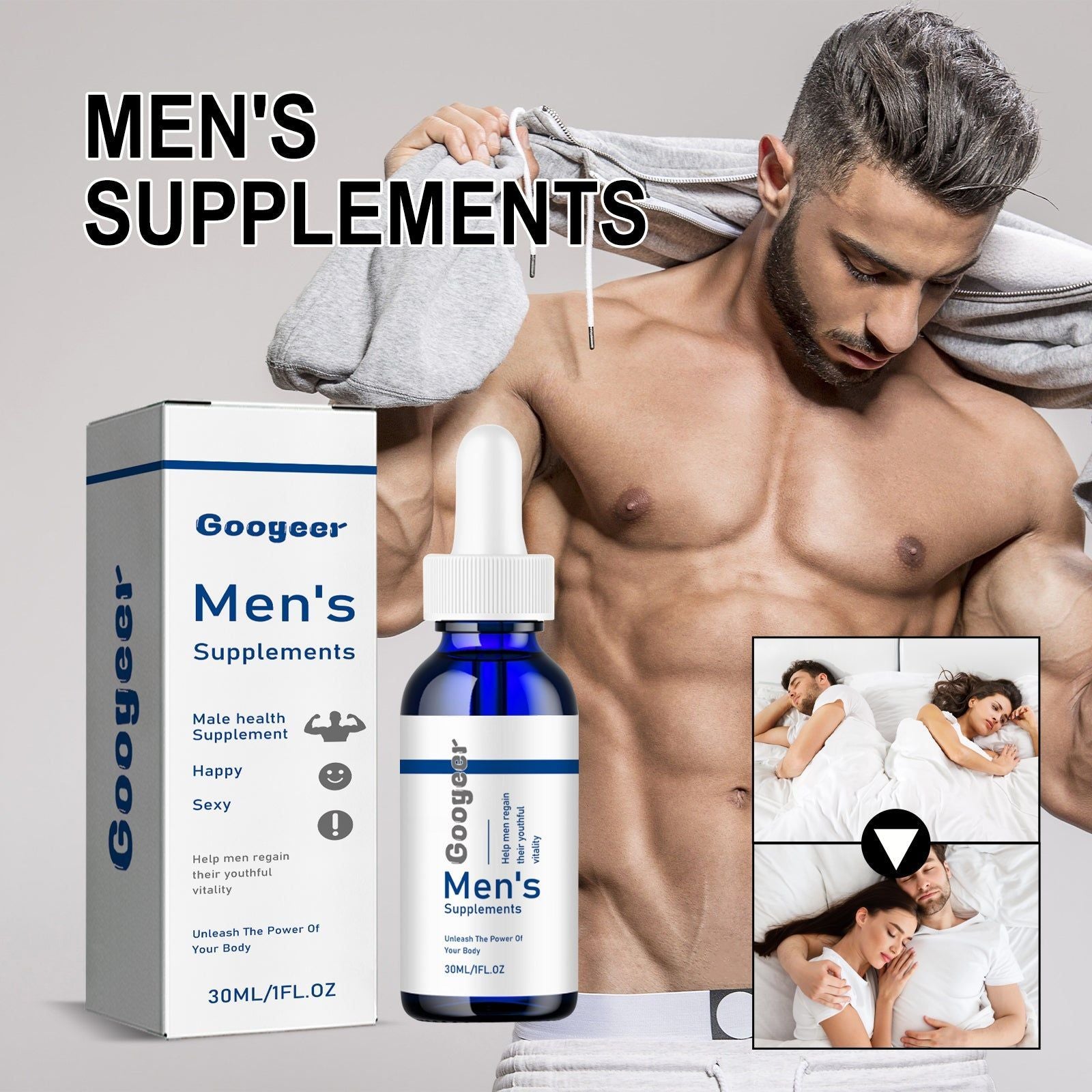 Boost Male Energy with Ginseng & Ginkgo Body Care Drops, Enhance Performance ,30ml