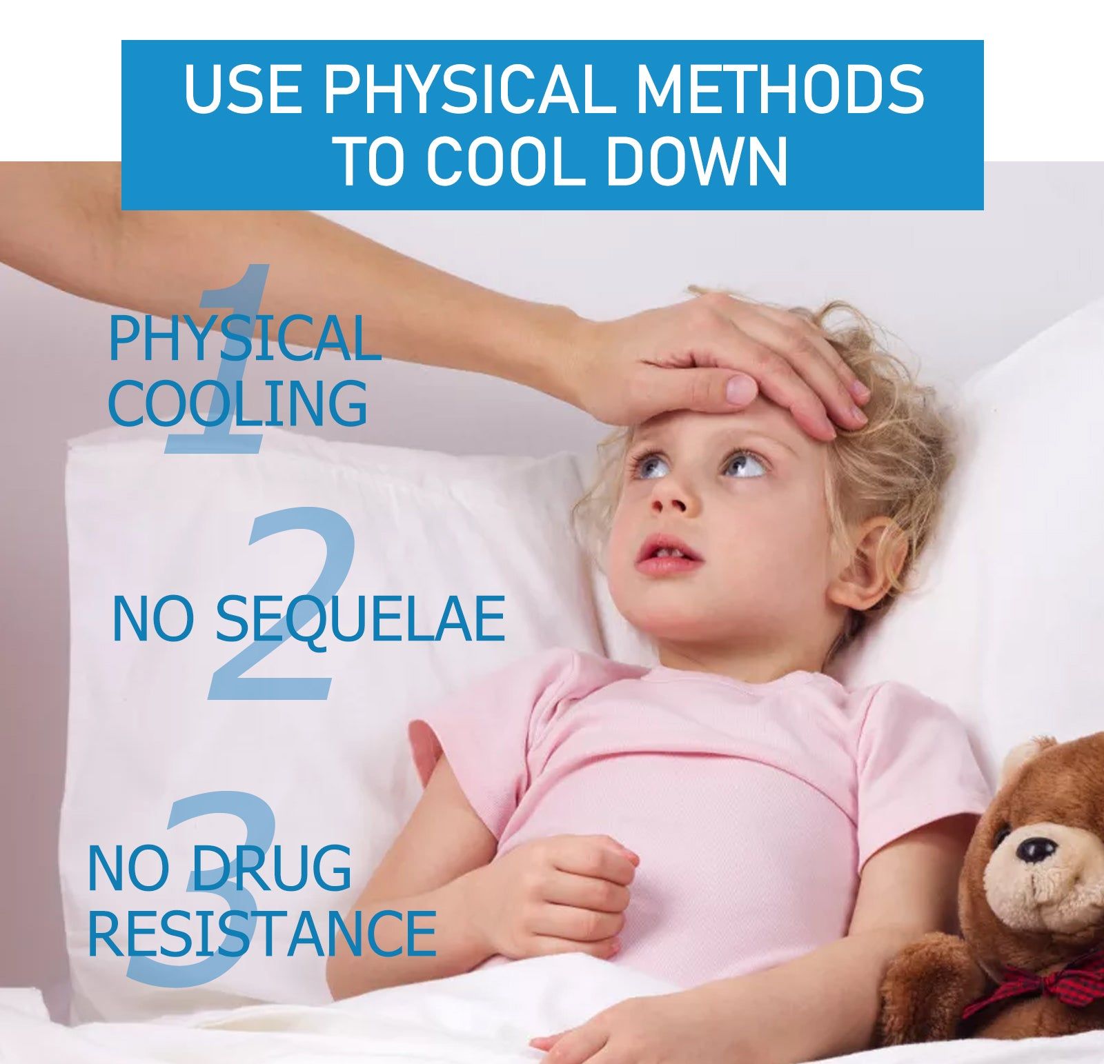 Children's Cooling Patch, Fever Relief, Summer Hydrogel, Pain & Headache Relief ,16pcs