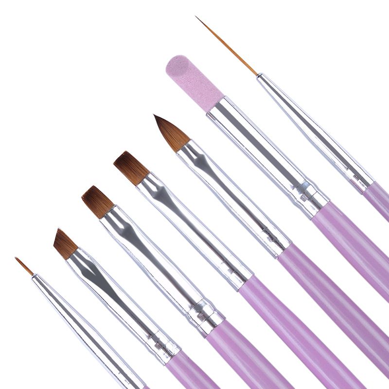7pcs Nail Art Brush Set Nail Painting Design Acrylic UV Gel Brushes Liner Pen