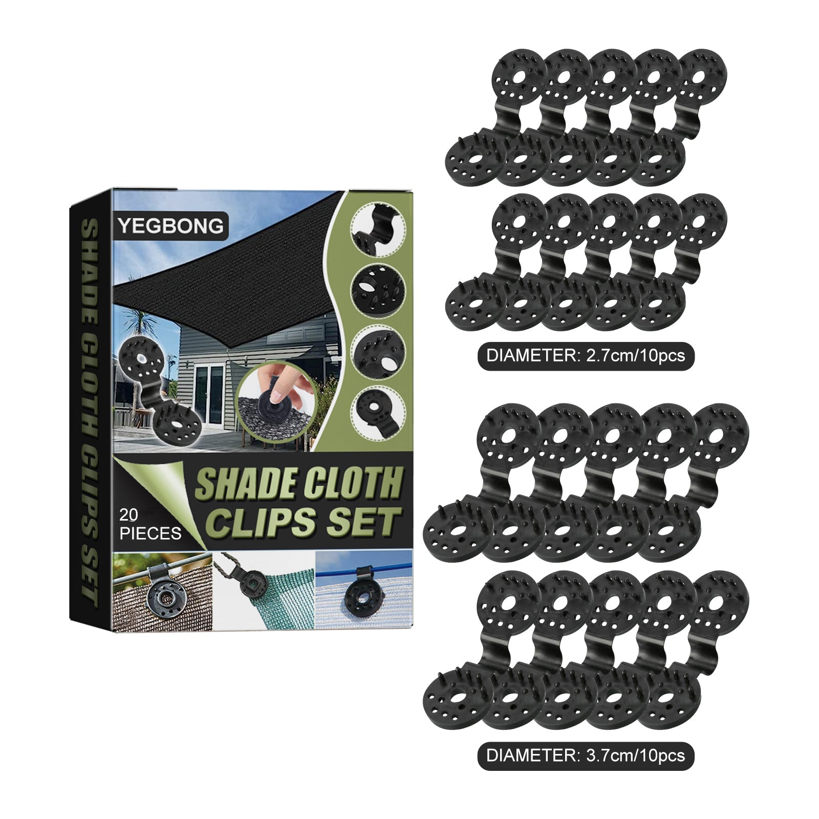 Blackout Cloth Clip Set, Heavy Duty Blocking Clamp, Sunshade Net Fixing, Reusable, Easy to Use ,1set