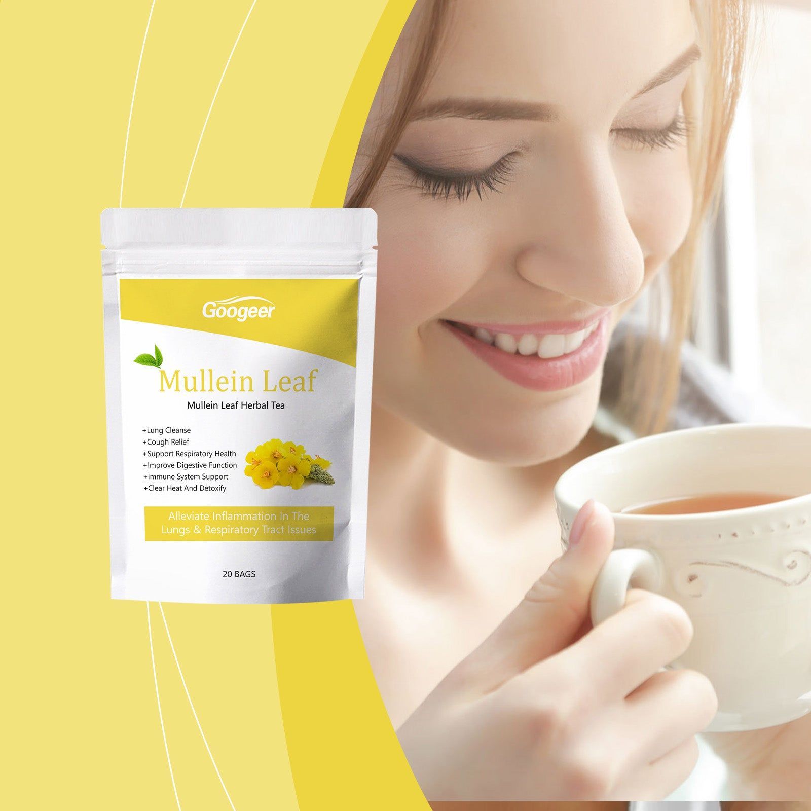 Herbal Lung Detox Tea for Body Care, Refreshing Lung Support, Natural Wellness ,20pcs