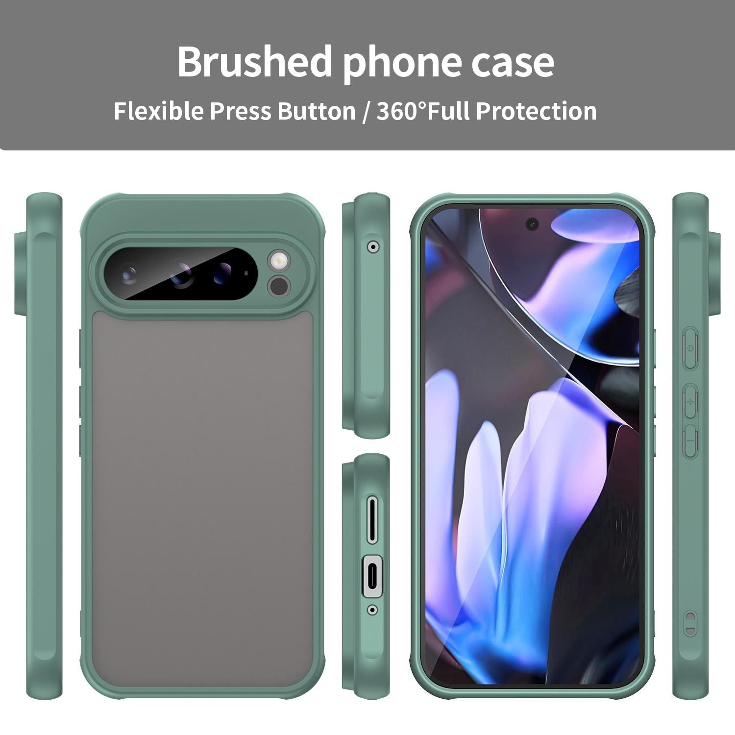 TPU Hybrid PC Frosted Phone Case For Google Pixel 9 Pro XL