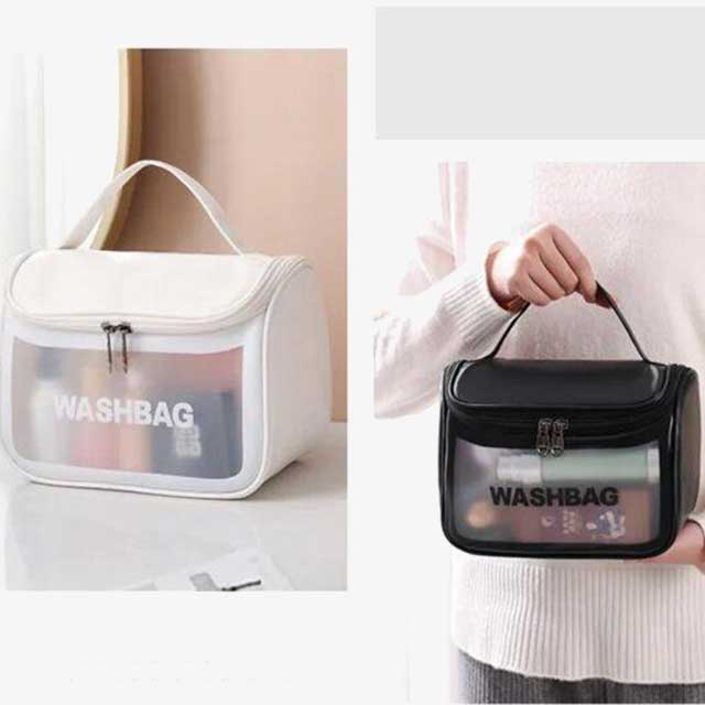 Large Capacity Portable Waterproof Transparent PVC Women Cosmetic Bag - Travel Organizer for Makeup & Toiletries