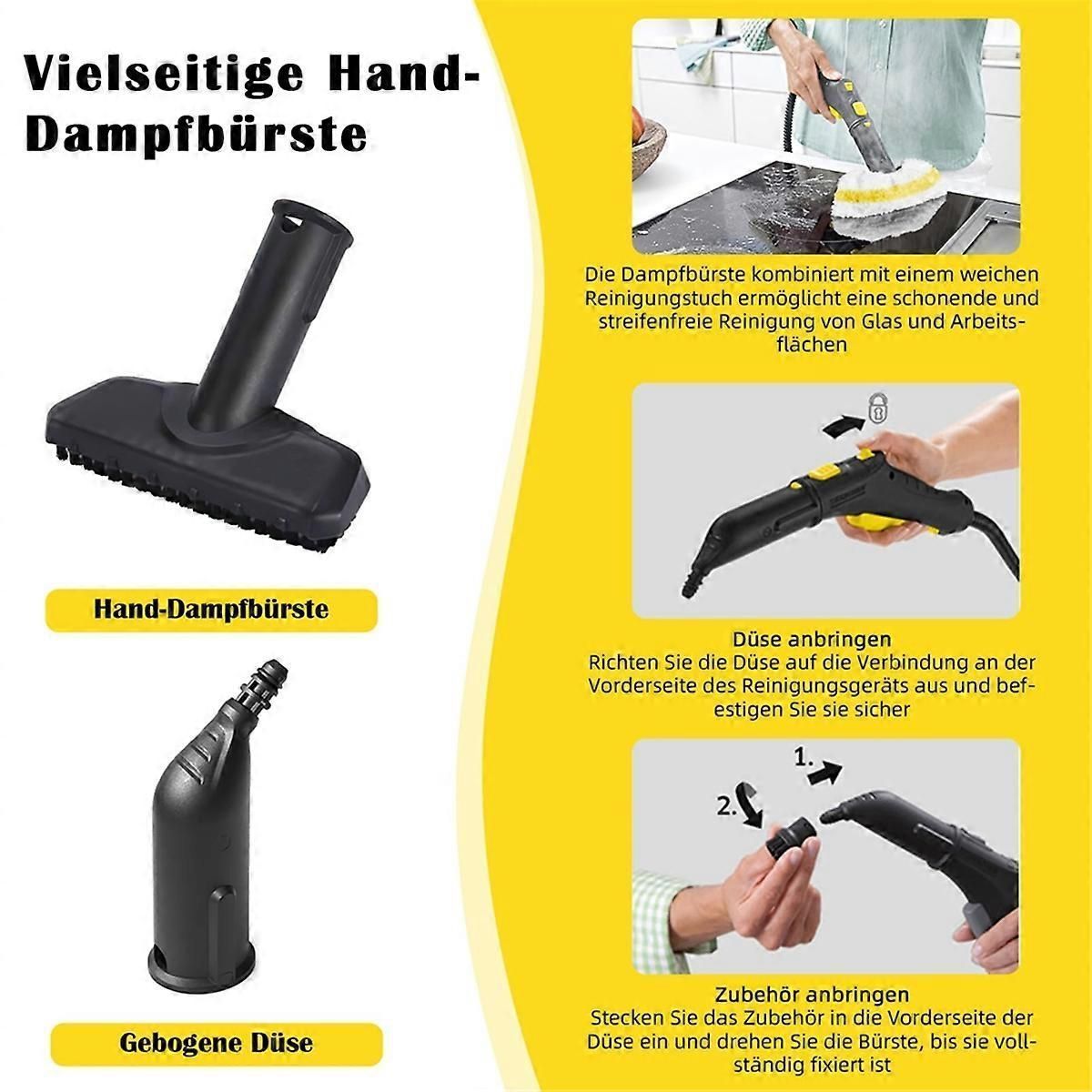 10 Piece Accessory Kit for Karcher SC1 SC5 Steam Cleaners With Brushes