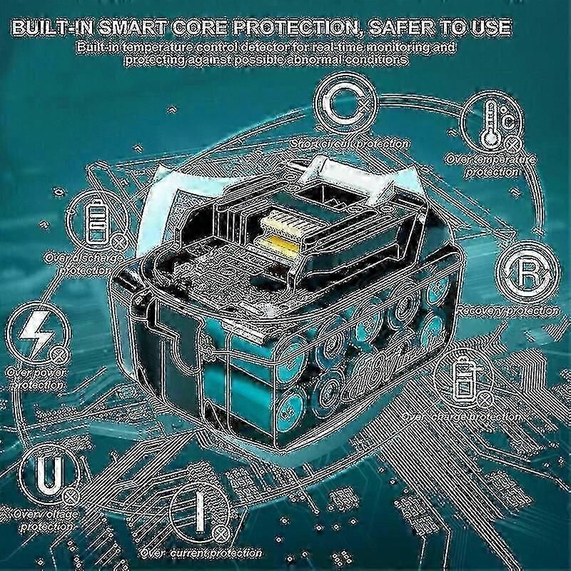 New 2 Pack For Makita 18v Battery 6.0 Ah Lxt Li-ion Bl1850b Bl1830b Bl1860b Cordless - Jk