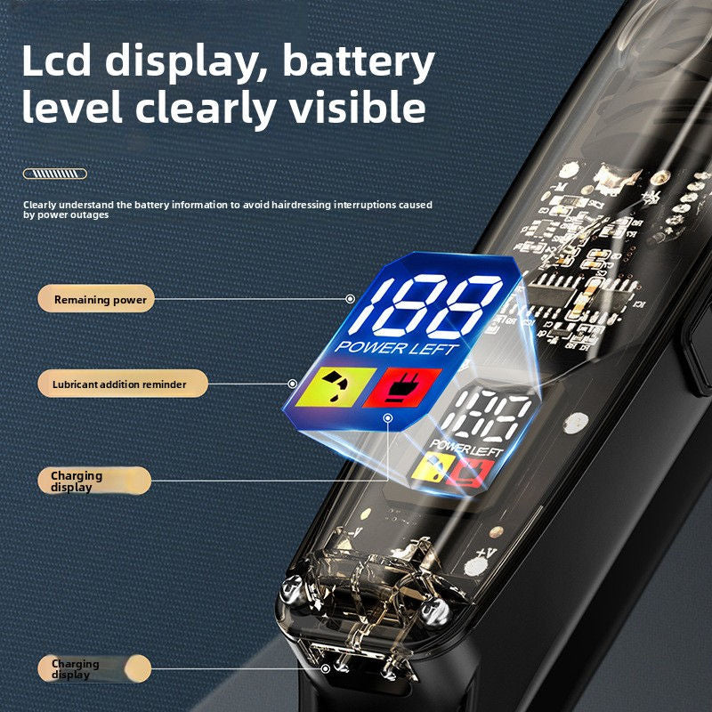 Digital Hair Clipper with Ceramic Blade, USB Rechargeable