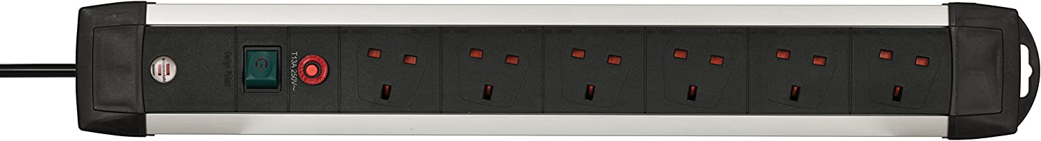 BRENNENSTUHL 1391003654 مقبس 4 اتجاهات من الألومنيوم الفاخر بطول 5 أمتار