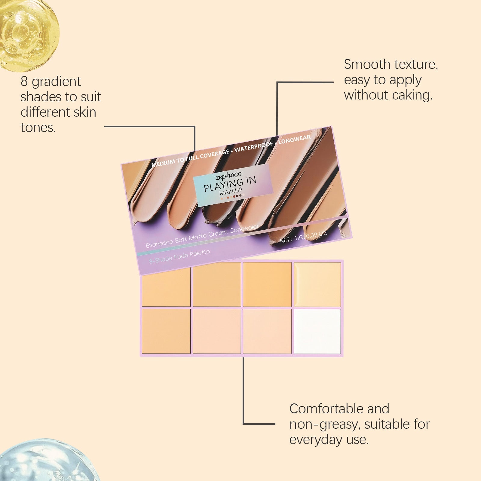 Concealer, Light Matte Finish, Waterproof, Flawless Skin, Natural Look ,11g