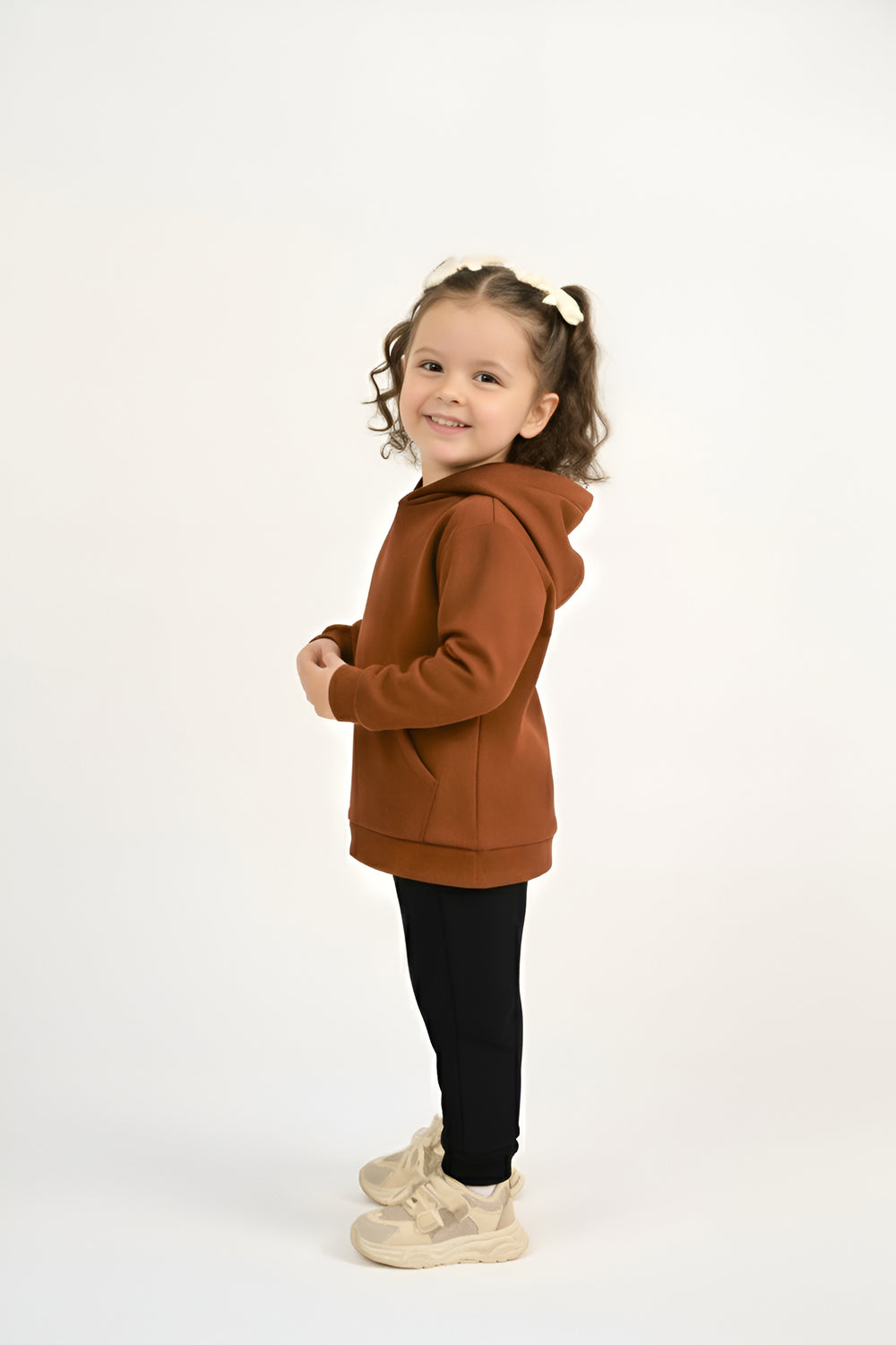 سترة أطفال كلاسيكية كبيرة الحجم من MULU - بني