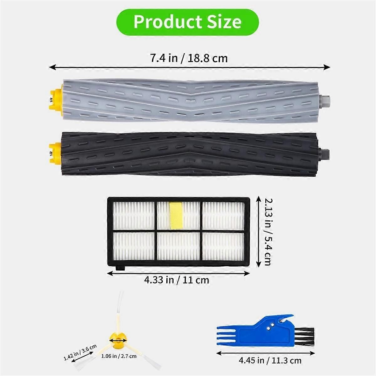 Main Side Brush HEPA Filter Parts Compatible with Roomba Series