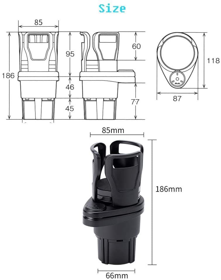 Multifunctional Car Cup Holder Water Bottle Drinking Holder Adjustable Sunglasses Phone Stand