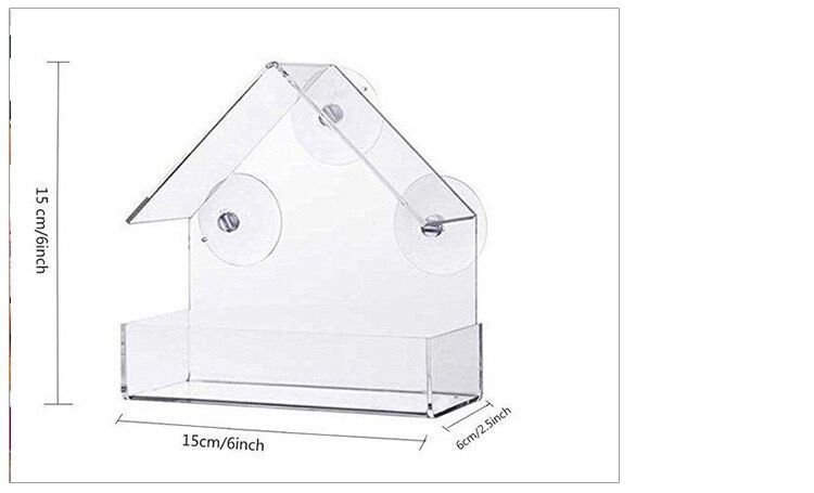 Acrylic Window Bird Feeder Outdoor Bird House Feeder With Strong Suction Cups and Seed Tray