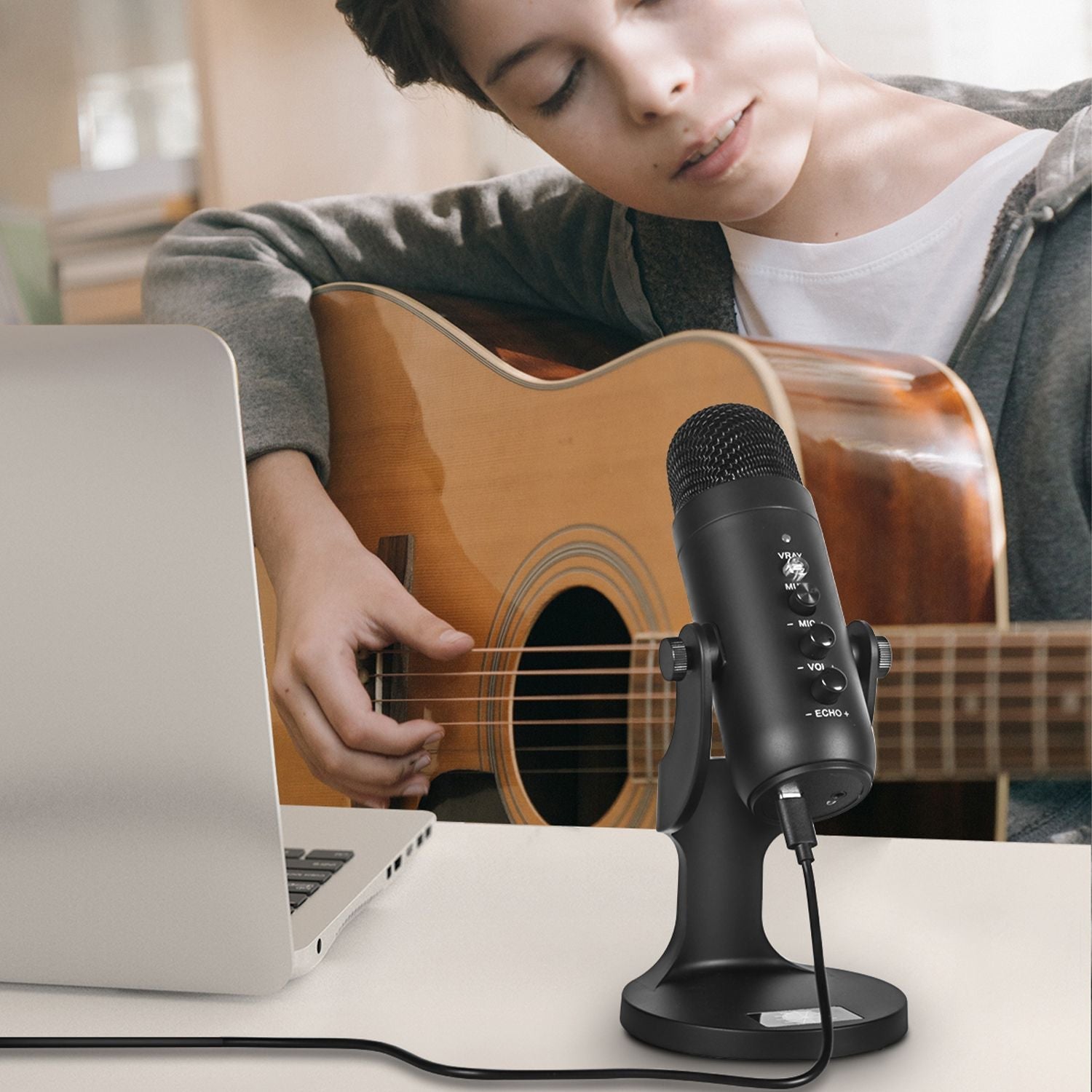 Condenser Microphone USB Gaming Microphone Noise Canceling Mic For PC Streaming