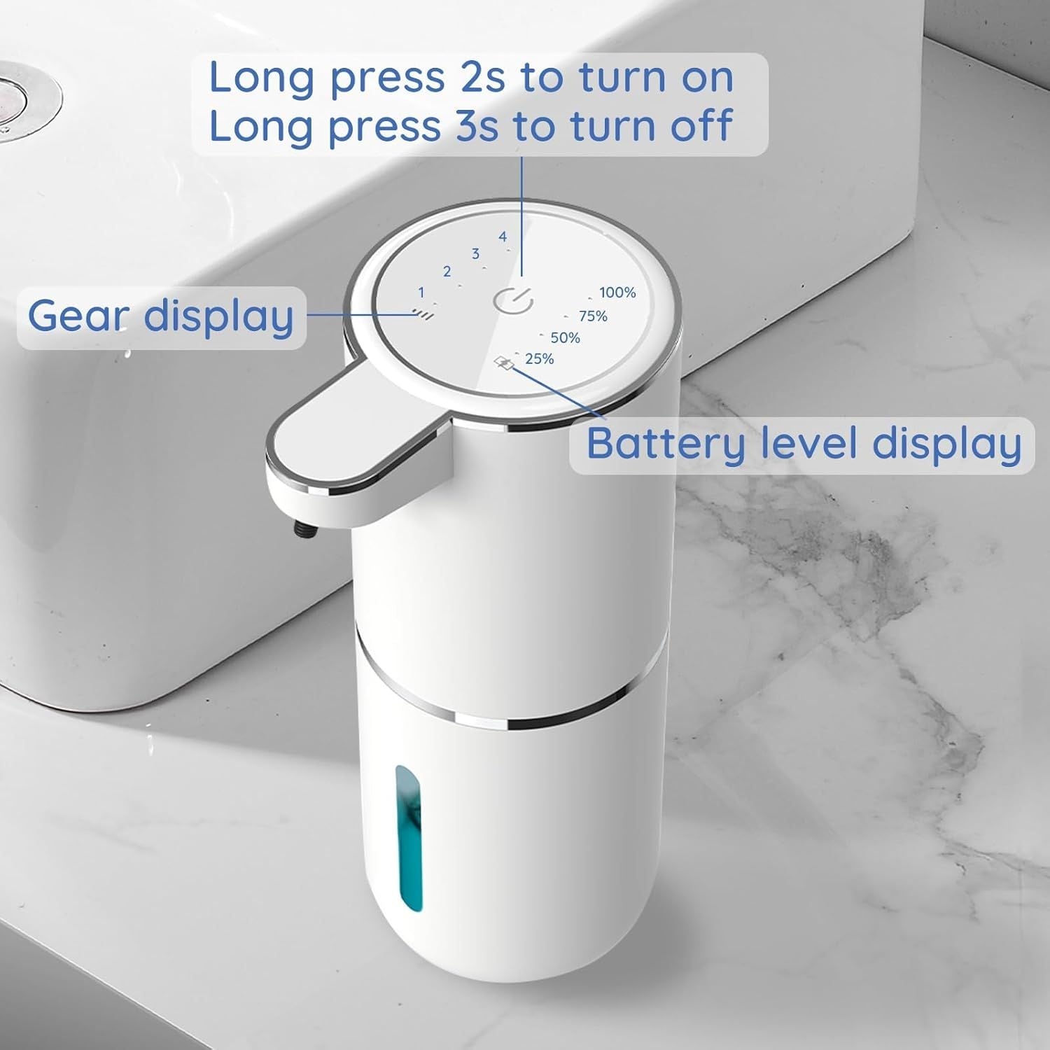 Foaming Soap Dispenser USB Rechargeable Automatic Soap Dispenser for Bathroom Kitchen