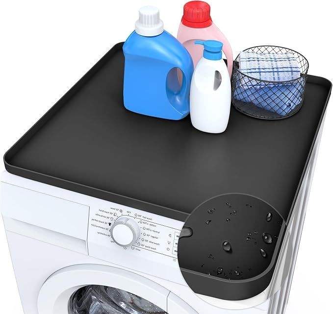 Washer Dryer Top Protector Mat Protective Silicone Rubber Mat for Washing Machine