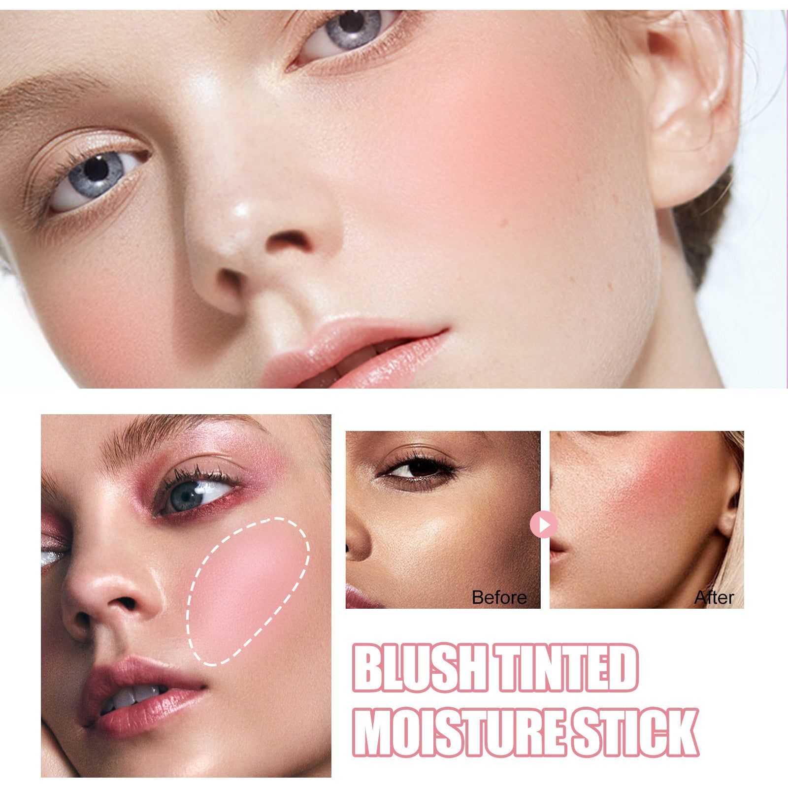 Blush Stick, Natural Nude, Waterproof, Multi-Functional, Brightening Primer ,19g