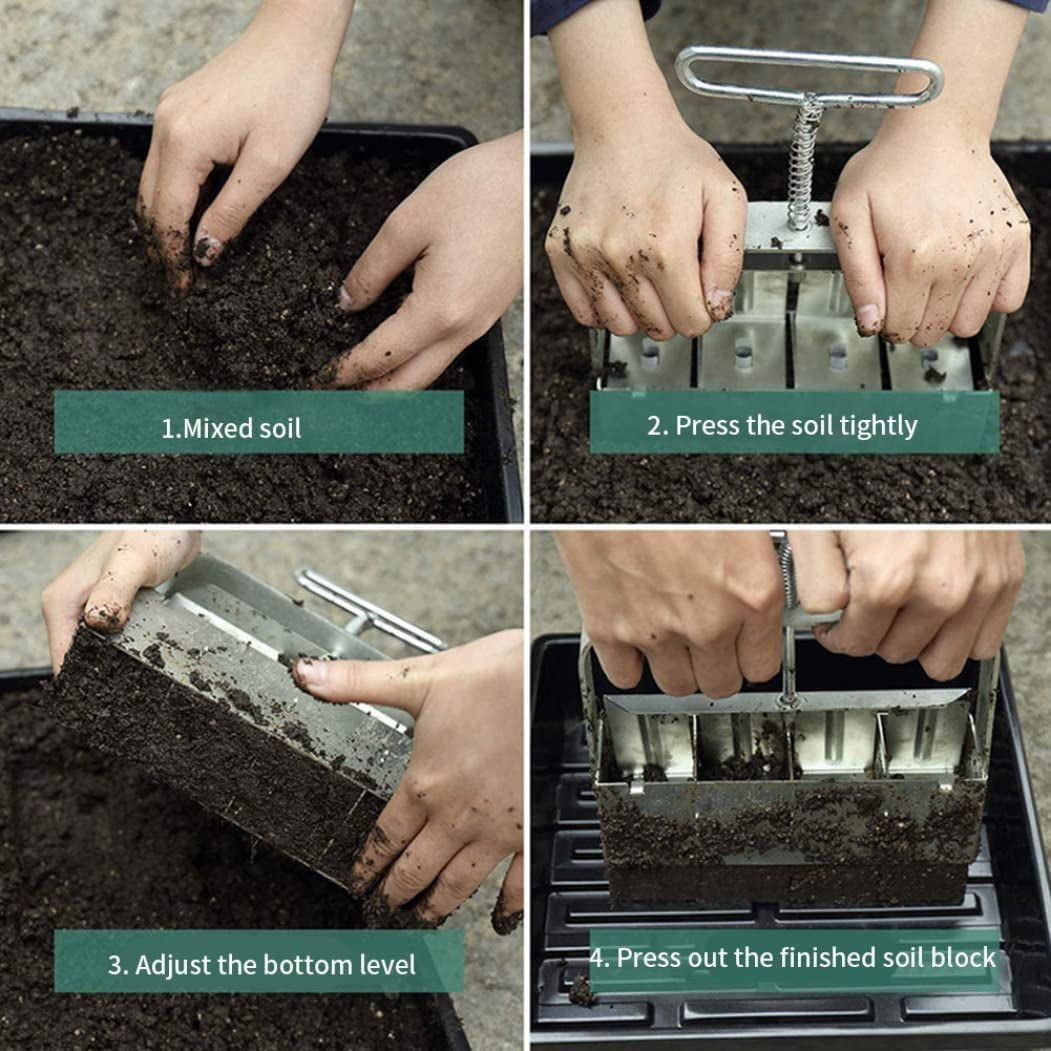 Plant Soil Block Maker Soil Block Maker Quad Manual Blocking Tool for Garden