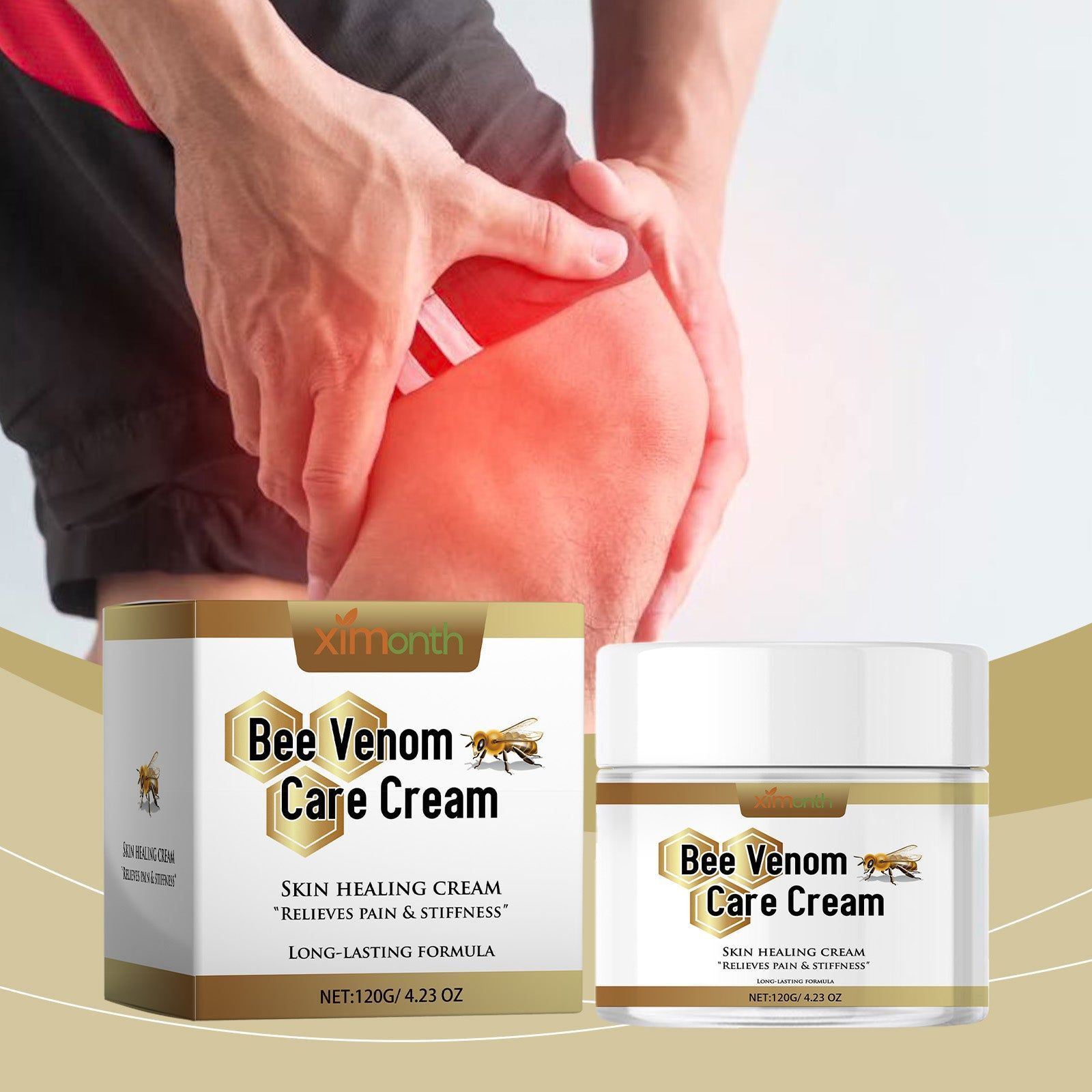 Bee Venom Joint Care Cream, Natural Pain Relief, Anti-Inflammatory, Skin Moisturizer ,120g