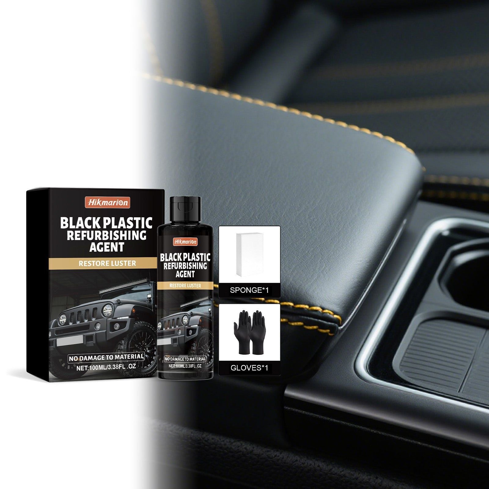 Car Plastic Decontamination & Shine Restorer, Interior Polishing, Fading Prevention ,1set