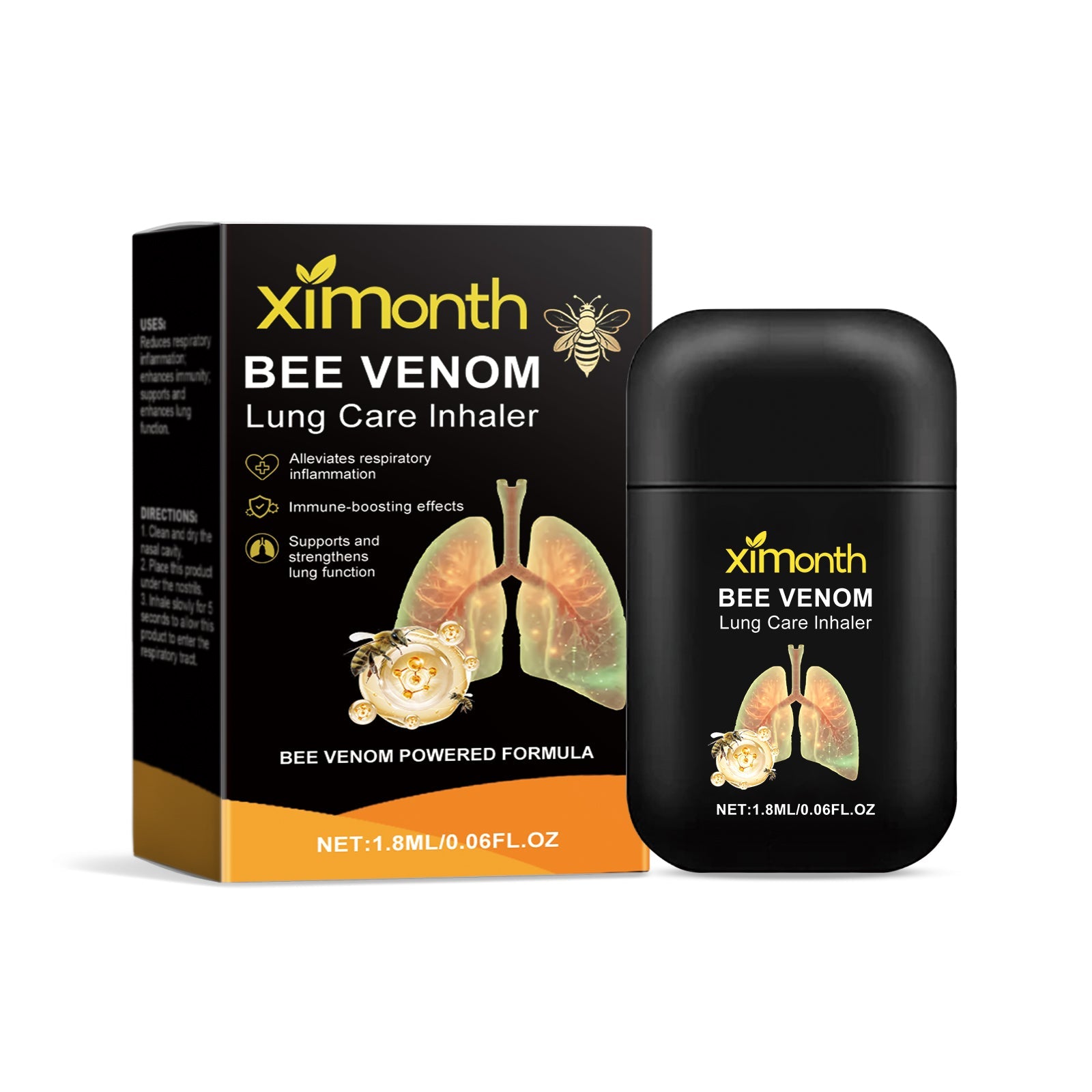 Bee Venom Lung Care Inhaler, Natural Respiratory Relief, Boost Immunity ,1.8ml