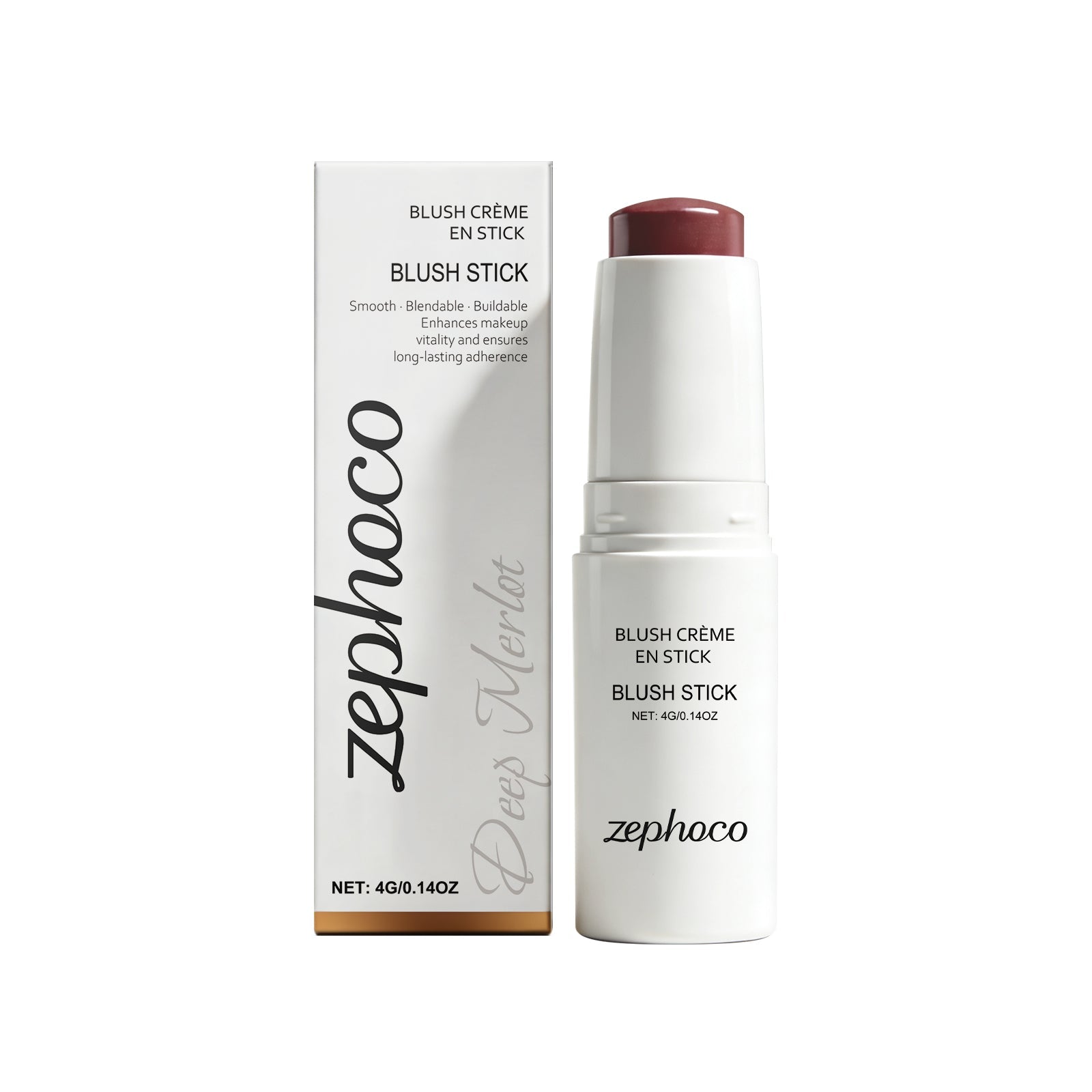 Deep Merlot Blush Stick, Long-Lasting, Moisturizing, Natural Glow, Portable ,4g