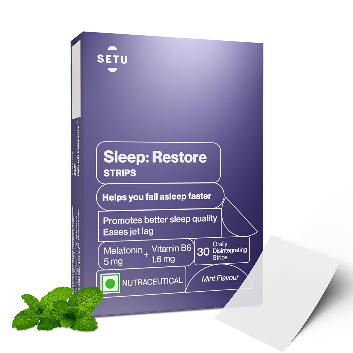 Setu Sleep Restore Melatonin 5mg - 30 Orally Dissolving Strips