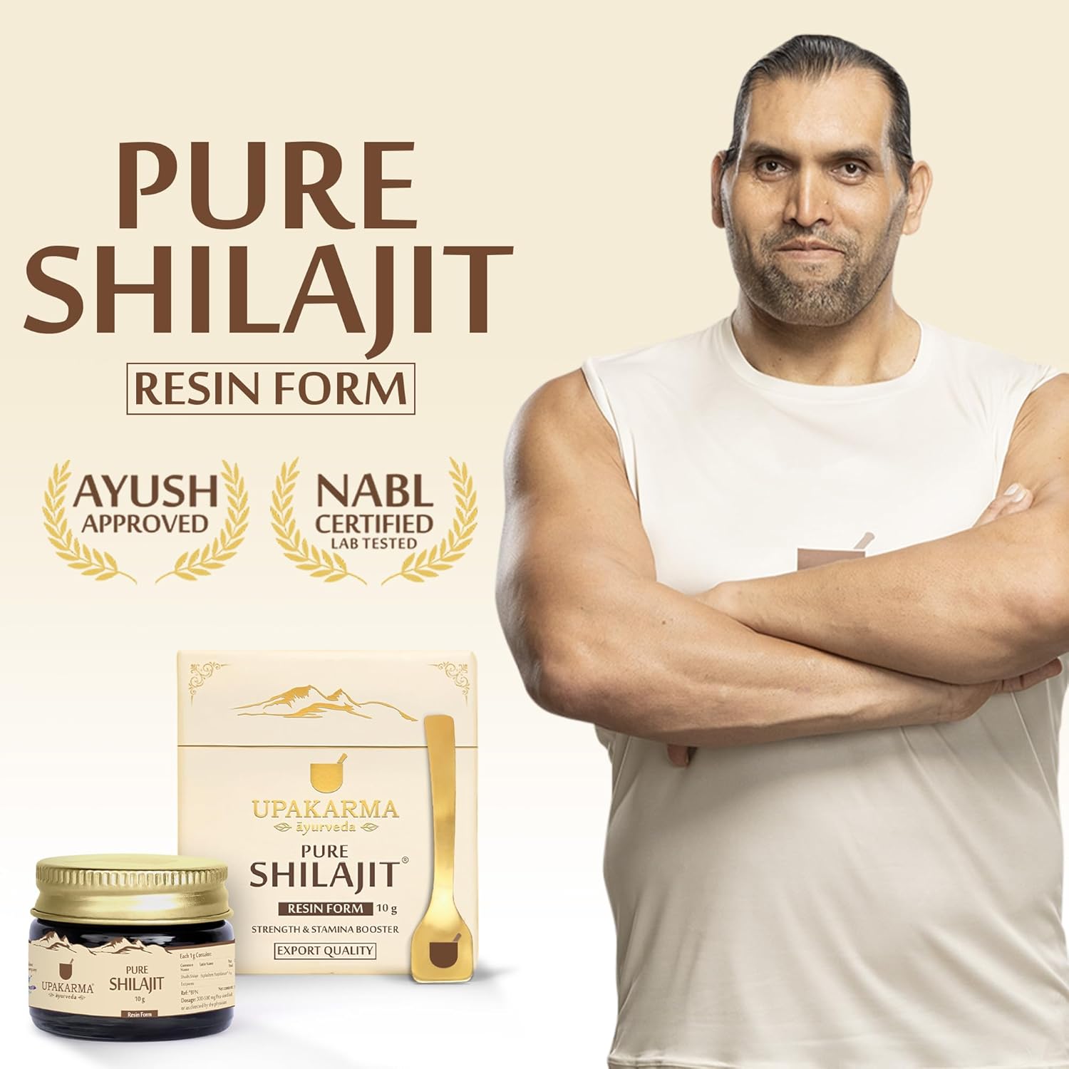 UPAKARMA Pure Shilajit Resin 10g | 300mg/serving | Extensive Global Sourcing | Boosts Stamina & Strength | Lab-Tested Purity | 33 Servings | Pack of 1