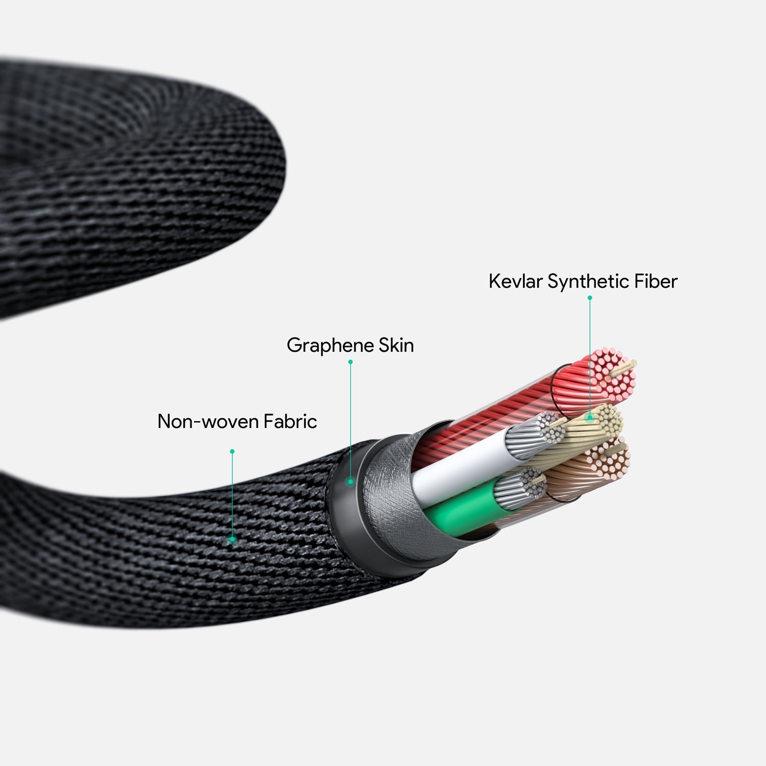 Aukey CB-AKL1 MFi Lightning Sync & Charge Kevlar Cable 1.2m - Black