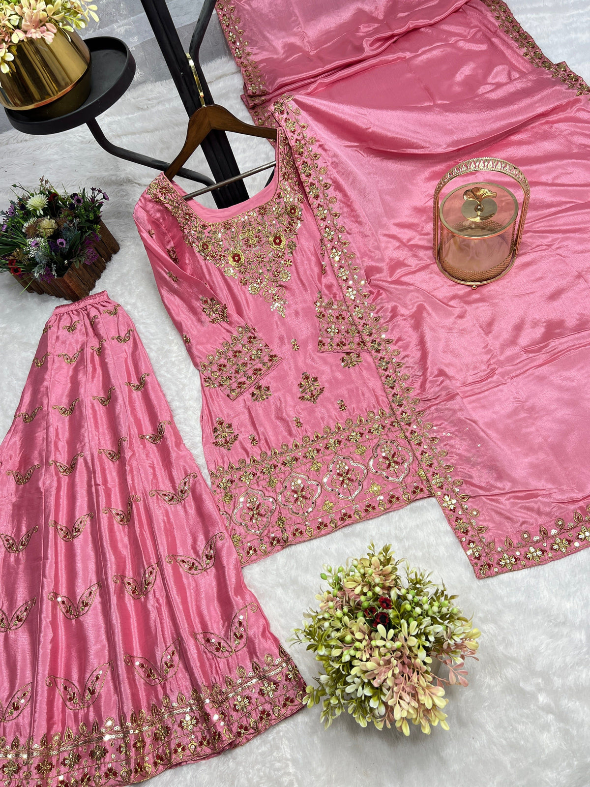 Fab Zone Plazzo Suit with Embroidery Work