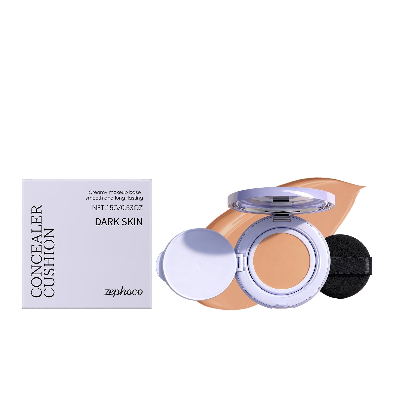 Air Cushion Purple Concealer, Flawless Skin, Blemish Cover, Natural Makeup ,15g