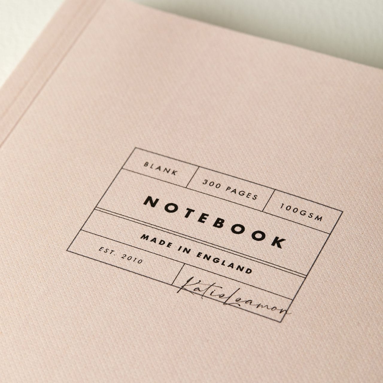 Katie Leamon Blush Lay Flat Notebook and Black Pencil Set