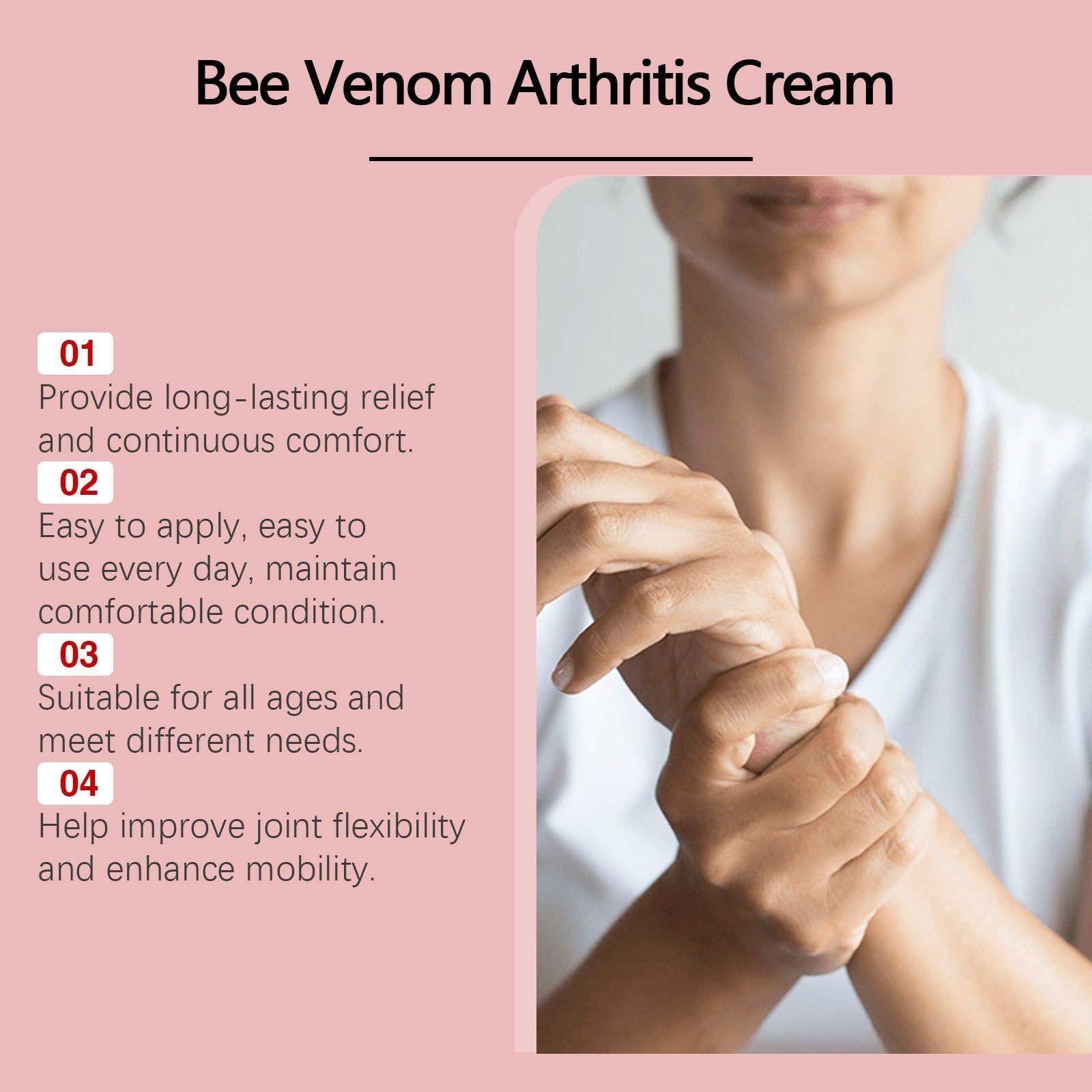 Body Joint Repair Cream, Pain Relief, Muscle Relaxation, Hyaluronic Acid, Bee Venom, Natural, Non-Irritating ,20g
